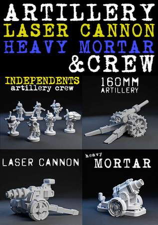 Artillery/Laser Cannon/Heavy Mortar Crew Set